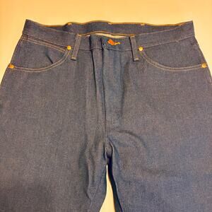 Wrangler Dark Blue Tapered Denim Jeans 13MWZA001 Men's US 34x30 Western Cotton